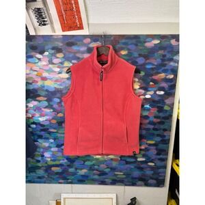 Avalanche Wear Womens Polartec Fleece Vest Coral Pink Full Zip Outdoor Large